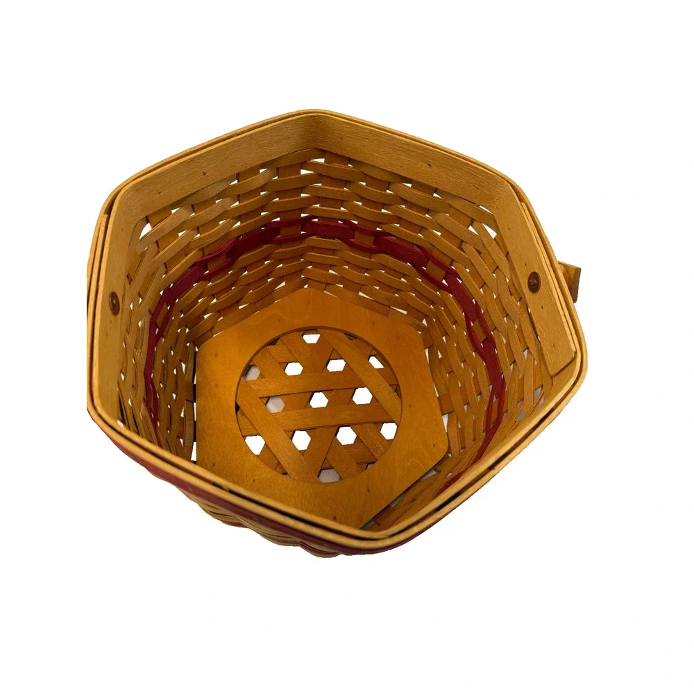 1997 Longaberger Snowflake Basket Holly Liner Protector & Lid Christmas